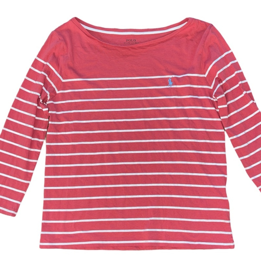 Polo Ralph Lauren Coral Striped 100% Cotton Top
